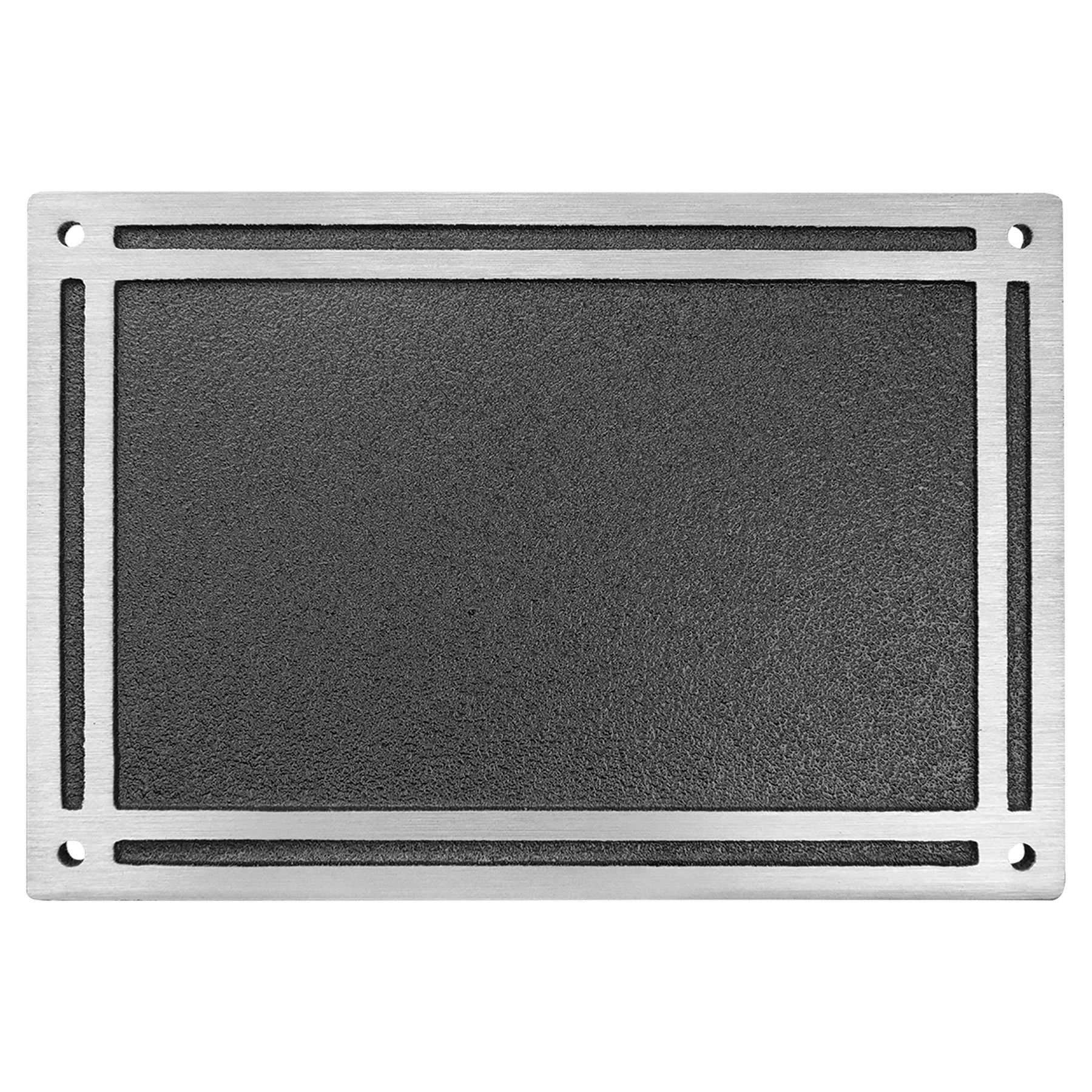8" x 6" Silver/Black Rectangle Cast Aluminum Sign with 4 Mounting Screws