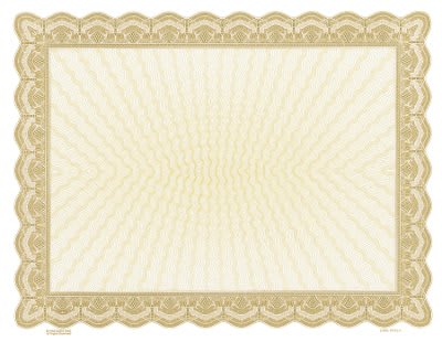 8 1/2" x 11" Gold Bison Series Blank Certificate