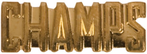 Gold Champs Metal Chenille Letter Insignia