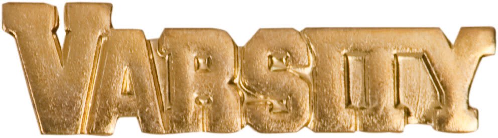 Gold Varsity Metal Chenille Letter Insignia