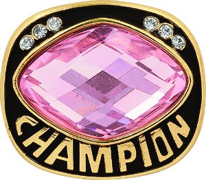 Pink Cut Glass Champion Ring Insert