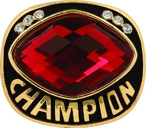 Red Cut Glass Champion Ring Insert