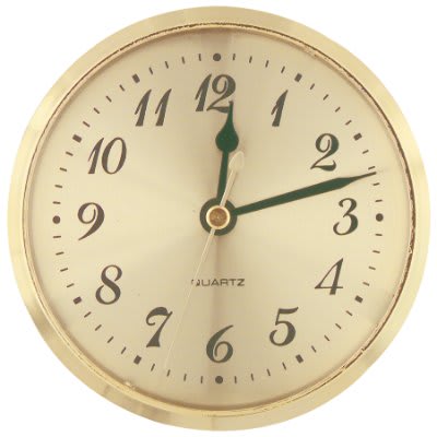 3" Arabic Gold-Face Clock