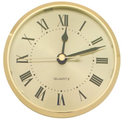 3" Roman Gold-Face Clock