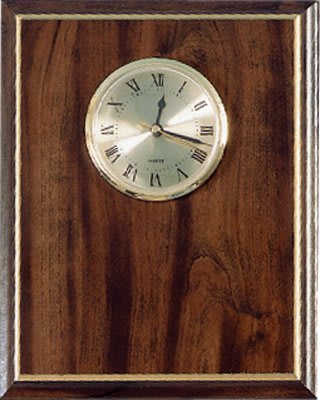 8" x 10" Cherry Finish with Gold Cove Edge Clock Plaque