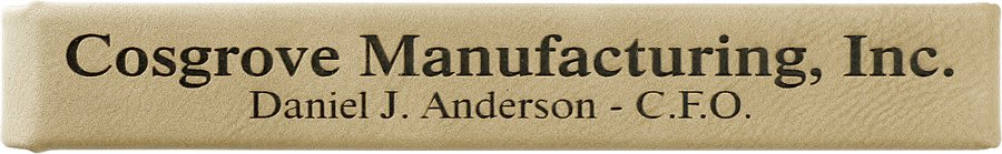 6 1/2" x 1" Light Brown Laserable Leatherette Single Pen Case