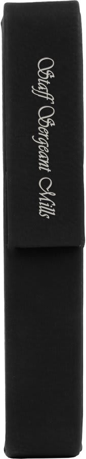 6 1/2" x 1" Black/Silver Laserable Leatherette Single Pen Case