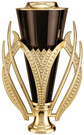 6" Gold/Black Plastic Cup with Lid