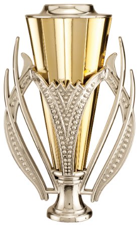 7 1/2" Silver/Gold Plastic Cup with Lid