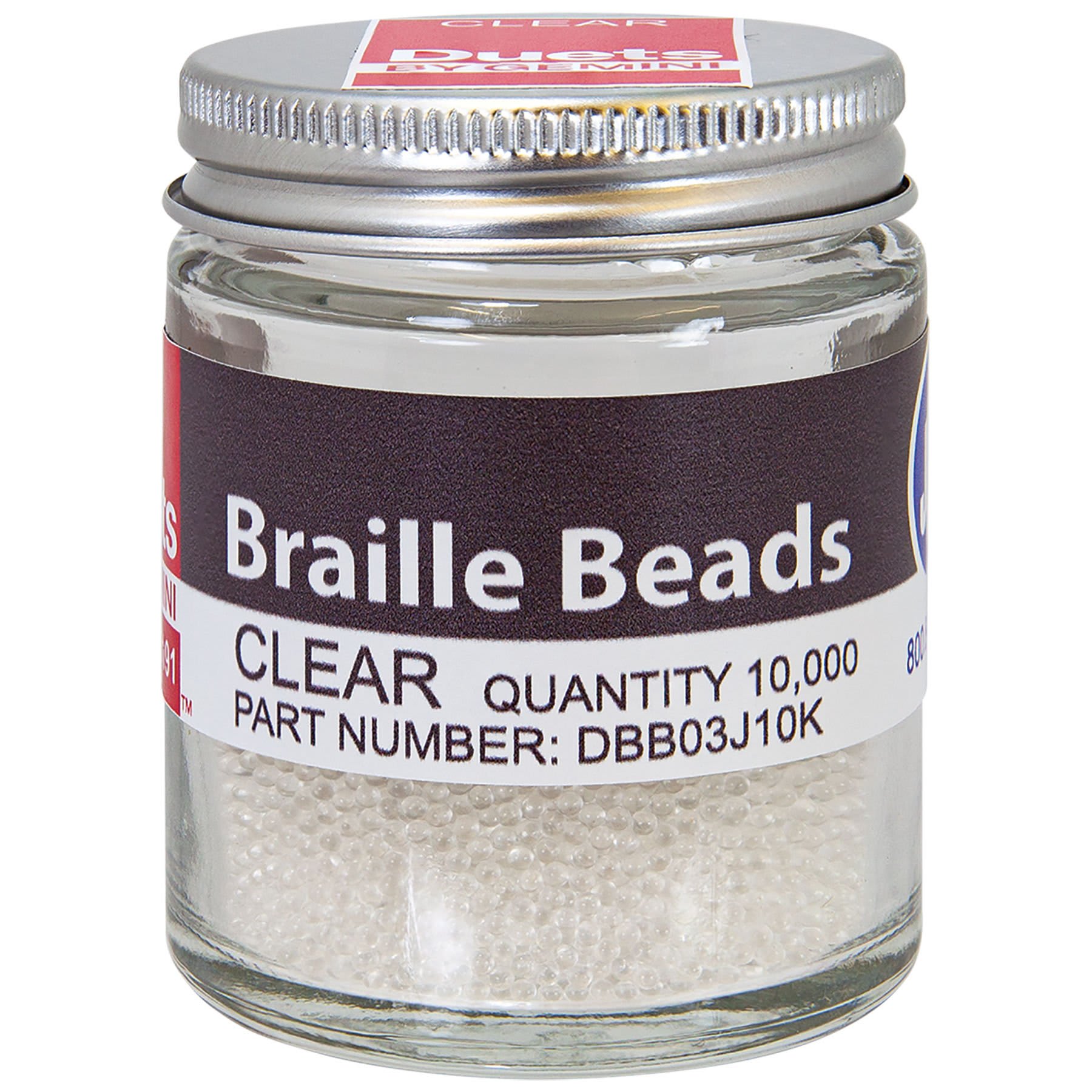 Clear Braille Beads-10K