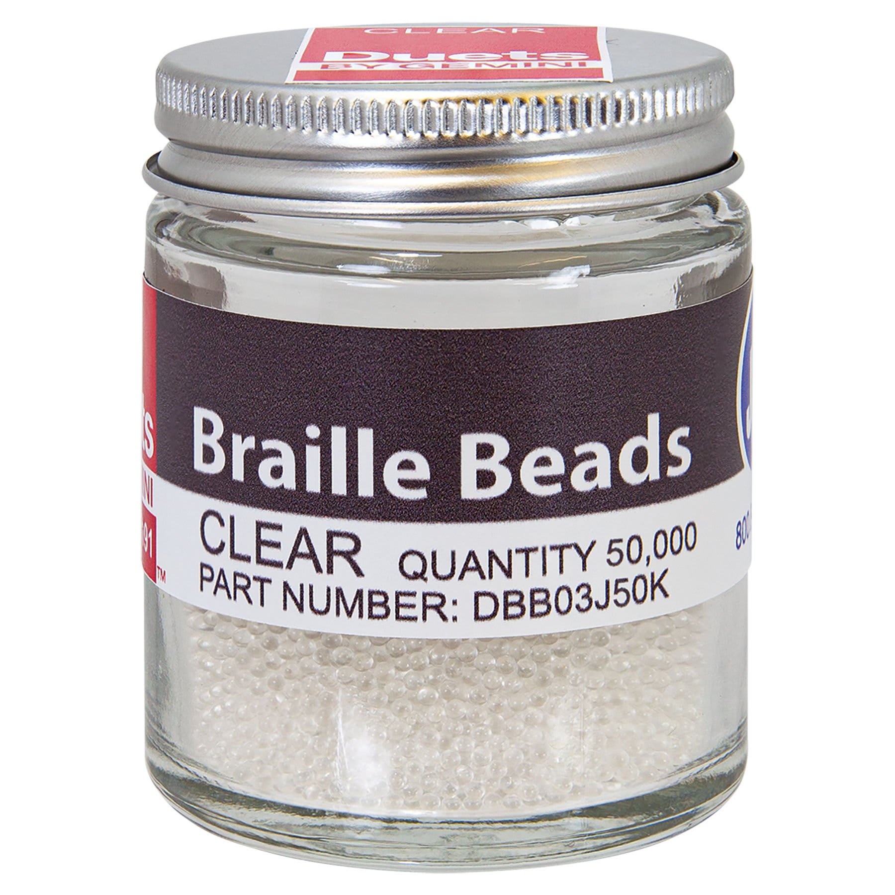 Clear Braille Beads-50K