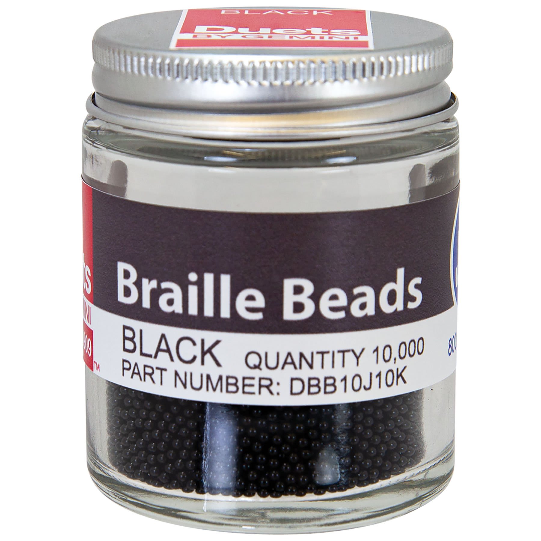 Black Braille Beads-10K