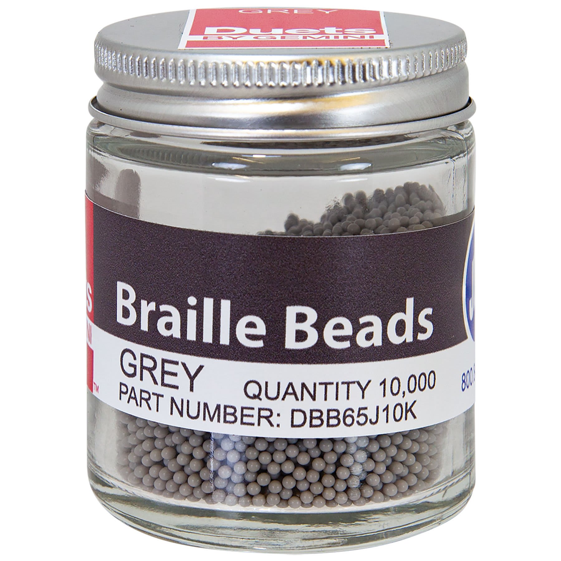 Grey Braille Beads-10K