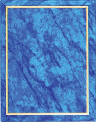 8" x 10" Blue Marble Finish Plaque with Gold Cove Edge
