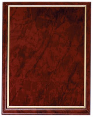 6" x 8" Ruby Marble Finish Plaque with Gold Cove Edge