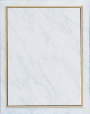 8" x 10" White Marble Finish Plaque with Gold Cove Edge