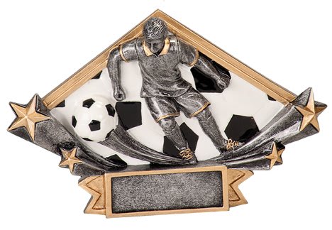 6 1/4" x 4 1/4" Male Soccer Diamond Star Resin