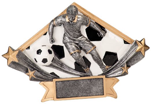 8 1/2" x 5 3/4" Male Soccer Diamond Star Resin