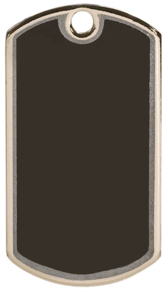 2" Black/Silver Blank Laserable Dog Tag