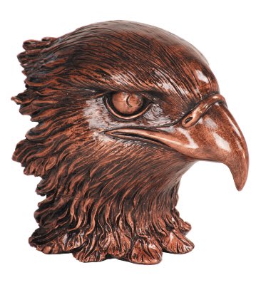 4" Antique Metallic Bronze Eagle Head Resin