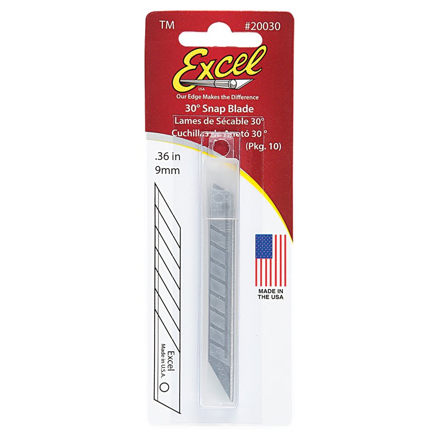 Excel 30 Degree Snap Blades - 10 Pack