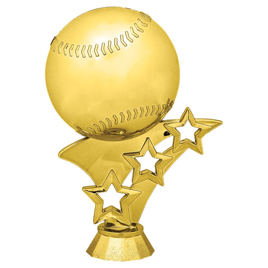 4 1/2" Gold Baseball / Softball 3-Star Figure