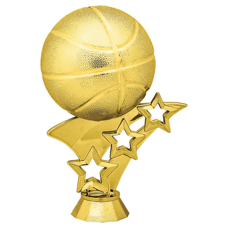 4 1/2" Gold Basketball 3-Star Figure