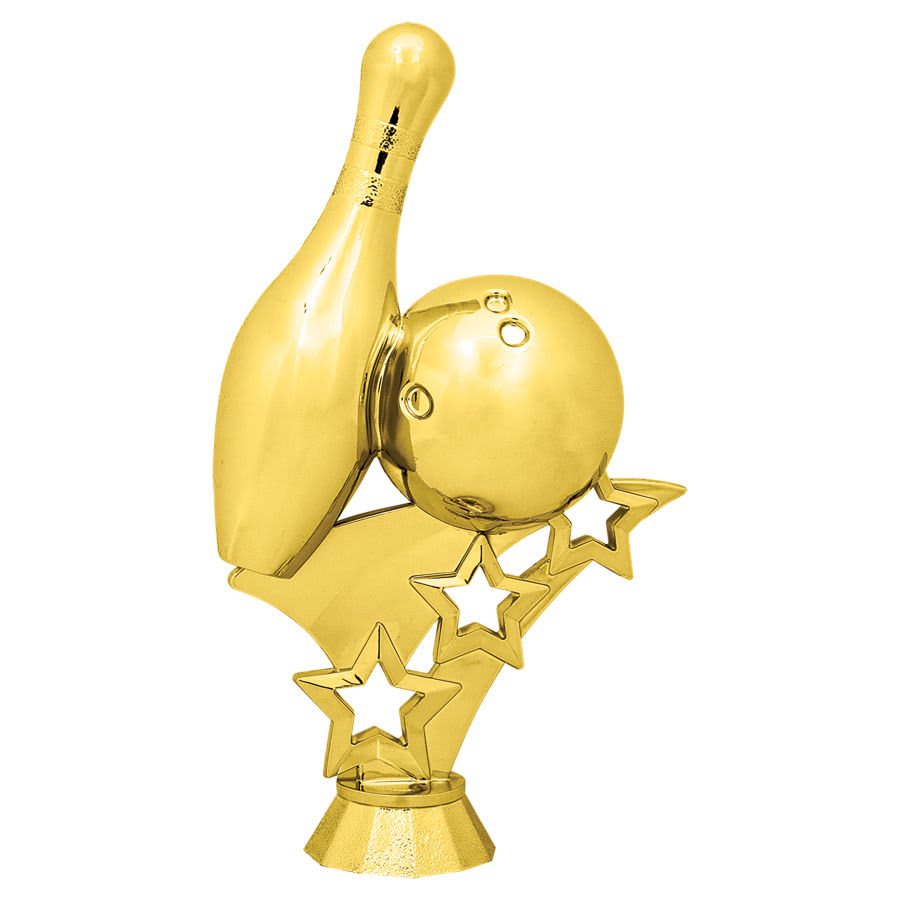 5 1/4" Gold Bowling 3-Star Figure