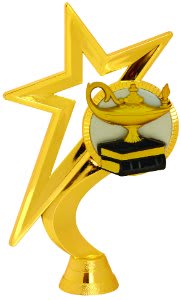 6 1/2" Gold Star Lamp of Knowledge Figure