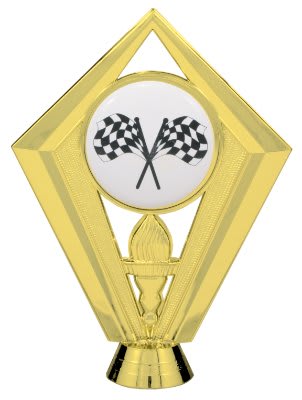 5 1/2" Color Crossed Flags Diamond Figure