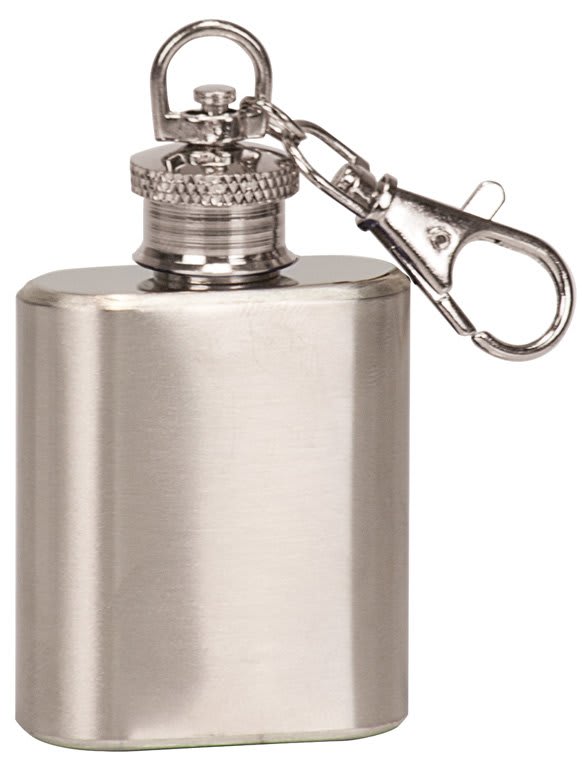 1 oz. Stainless Steel Flask Keychain