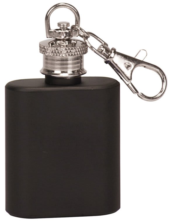 1 oz. Matte Black Flask Keychain