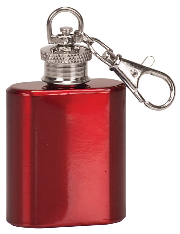 1 oz. Gloss Red Flask Keychain