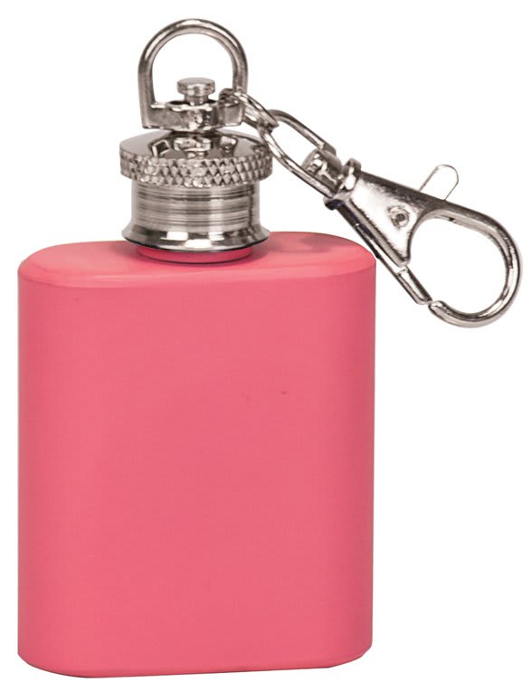 1 oz. Matte Pink Flask Keychain