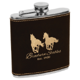 Black/Gold Leatherette 6 oz. Flask