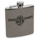 Gray Leatherette 6 oz. Flask