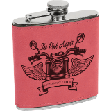 Pink Leatherette 6 oz. Flask