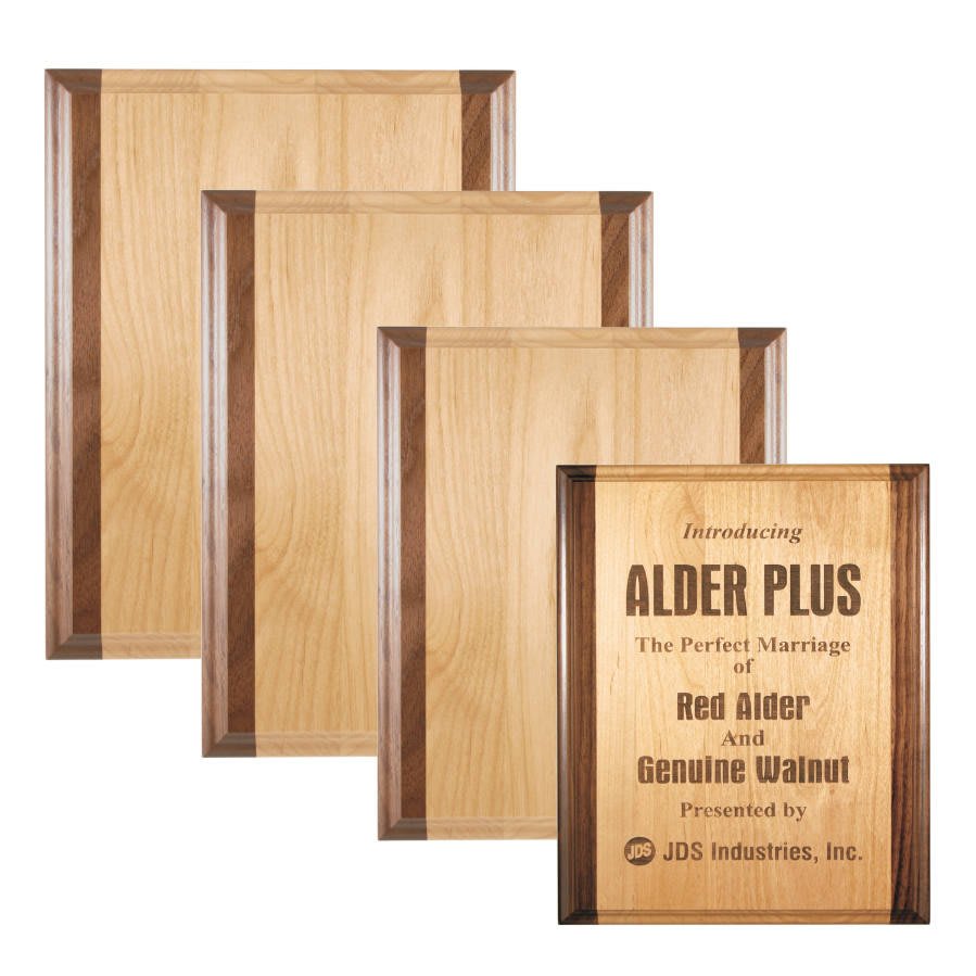 Genuine Red Alder & Genuine Walnut Plaque Sample Set