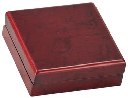 3 3/4" x 3 3/4" Rosewood Finish Medal Box