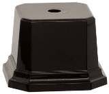 3 1/8" x 3 1/8" Gloss Black Weighted Plastic Base with Clipped Corners