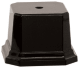 3 9/16" x 3 9/16" Gloss Black Weighted Plastic Base with Clipped Corners