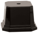 3 15/16" x 3 15/16" Gloss Black Weighted Plastic Base with Clipped Corners