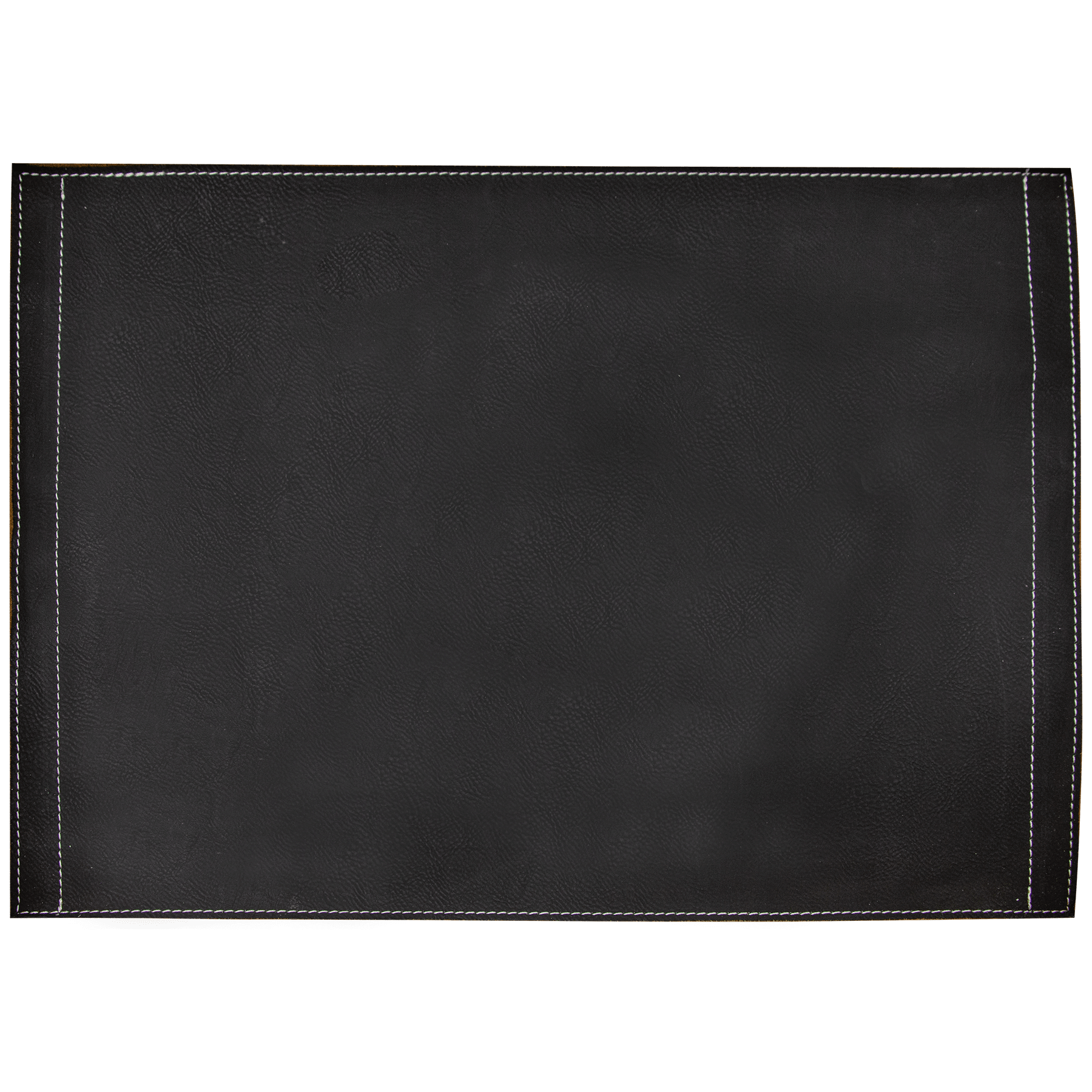 16" x 12" Black/Silver Laserable Leatherette Insert for Serving Tray