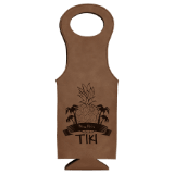 Dark Brown Leatherette Wine Bag