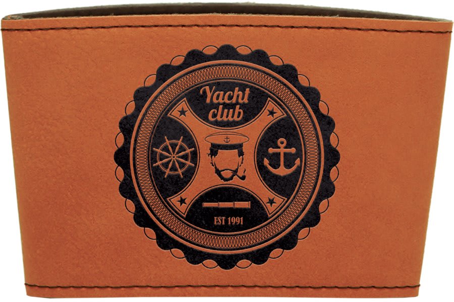 3" Rawhide Laserable Leatherette Mug Sleeve