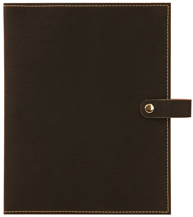 6 1/2" x 8 3/4" Black/Gold Leatherette Book/Bible Cover with Snap Closure