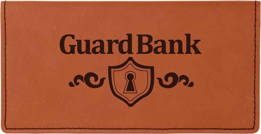 6 3/4" x 3 1/2" Rawhide Laserable Leatherette Checkbook Cover