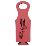Pink Leatherette Wine Bag
