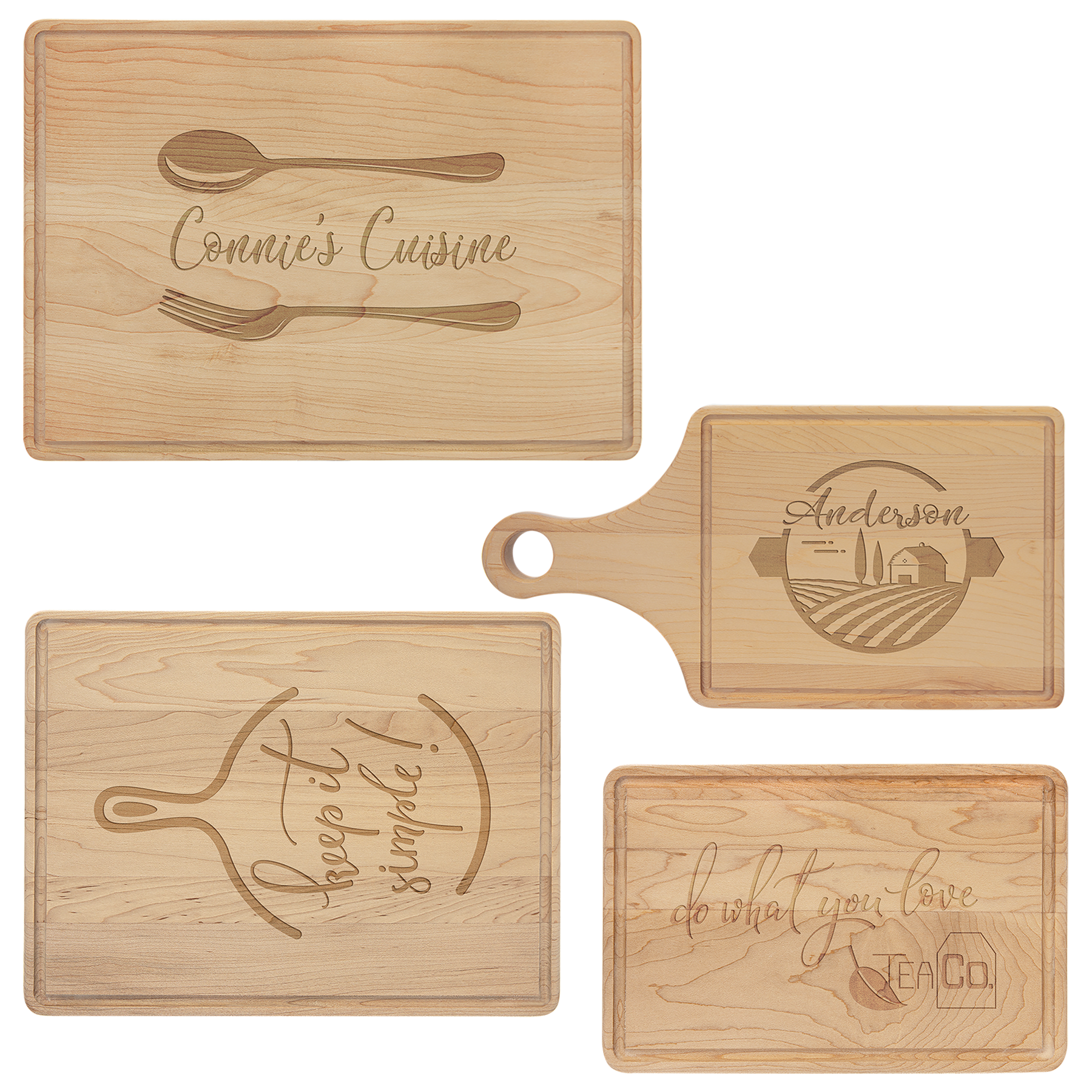 Maple Cutting Board with Drip Ring Sample Set