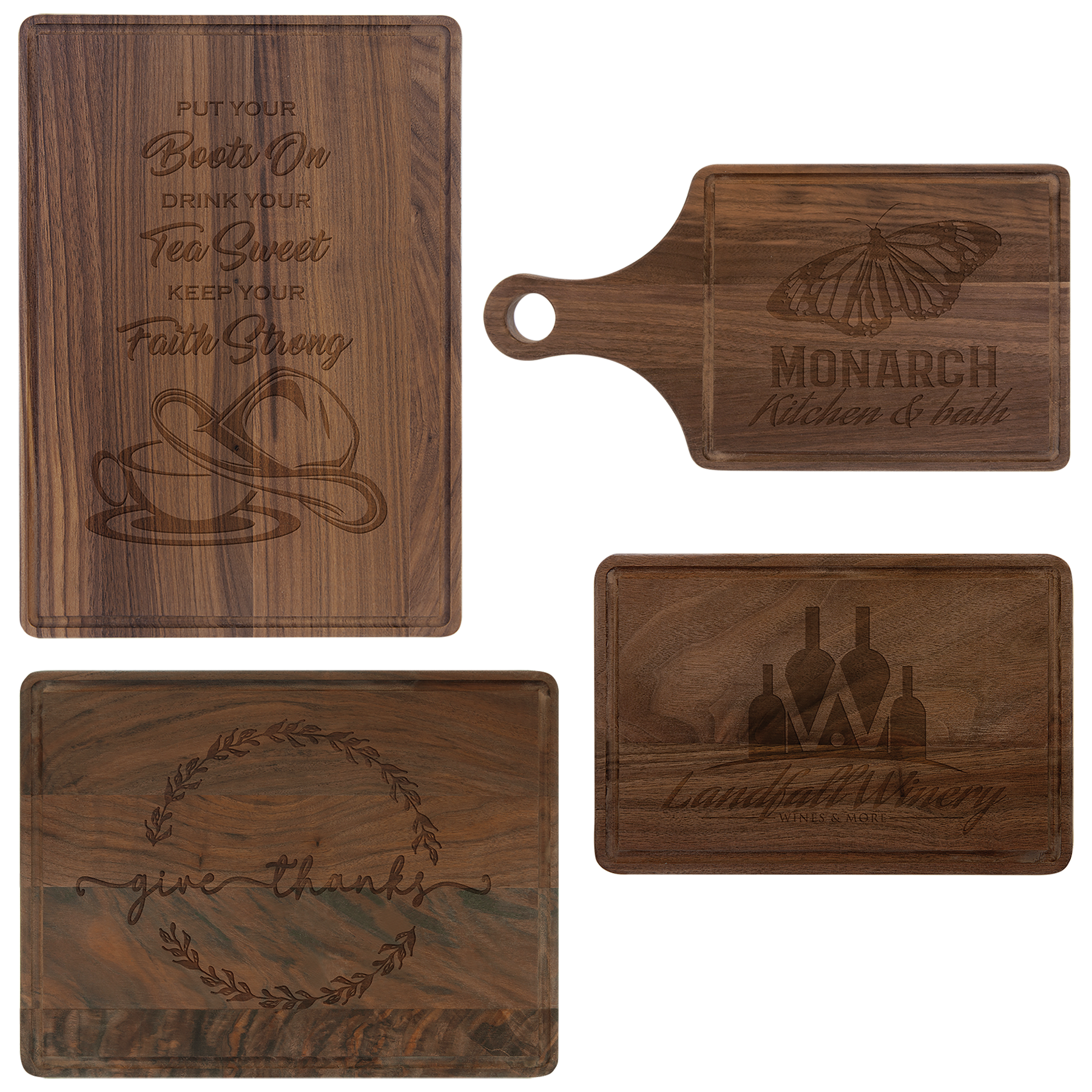 Walnut Cutting Board with Drip Ring Sample Set